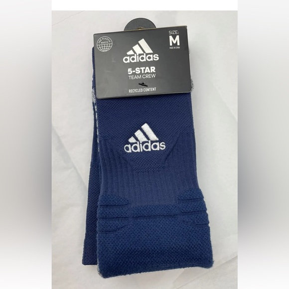 Adidas 5-Star Team Crew Socks Navy Medium 6.5-9 - Picture 6 of 6